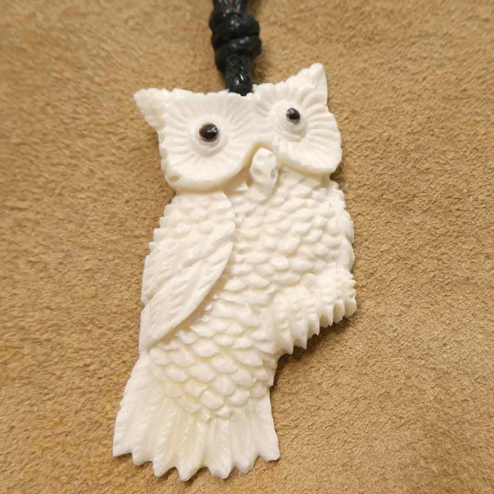 Eule Schmuck Halskette Knochen