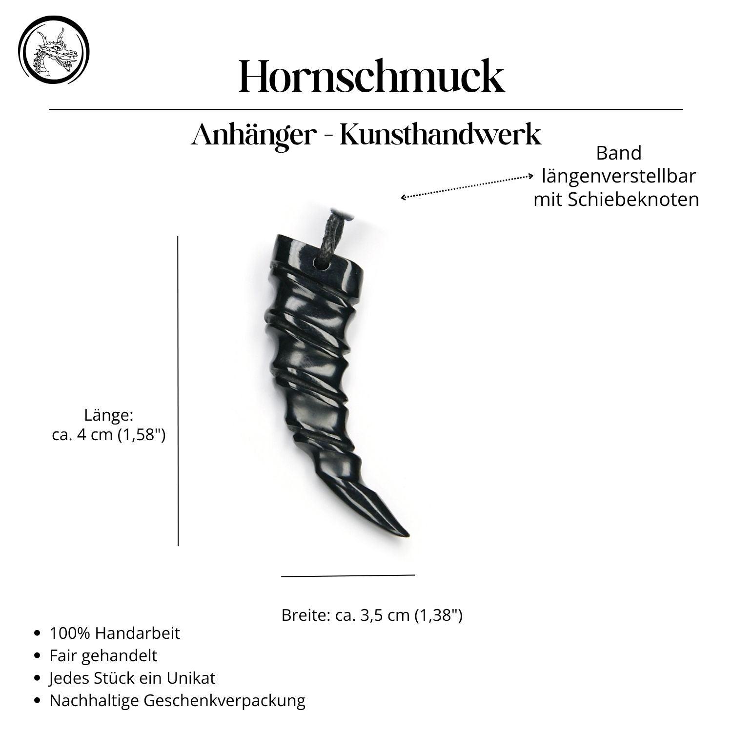 Zahn Halskette Horn Handarbeit Kunst Handwerk