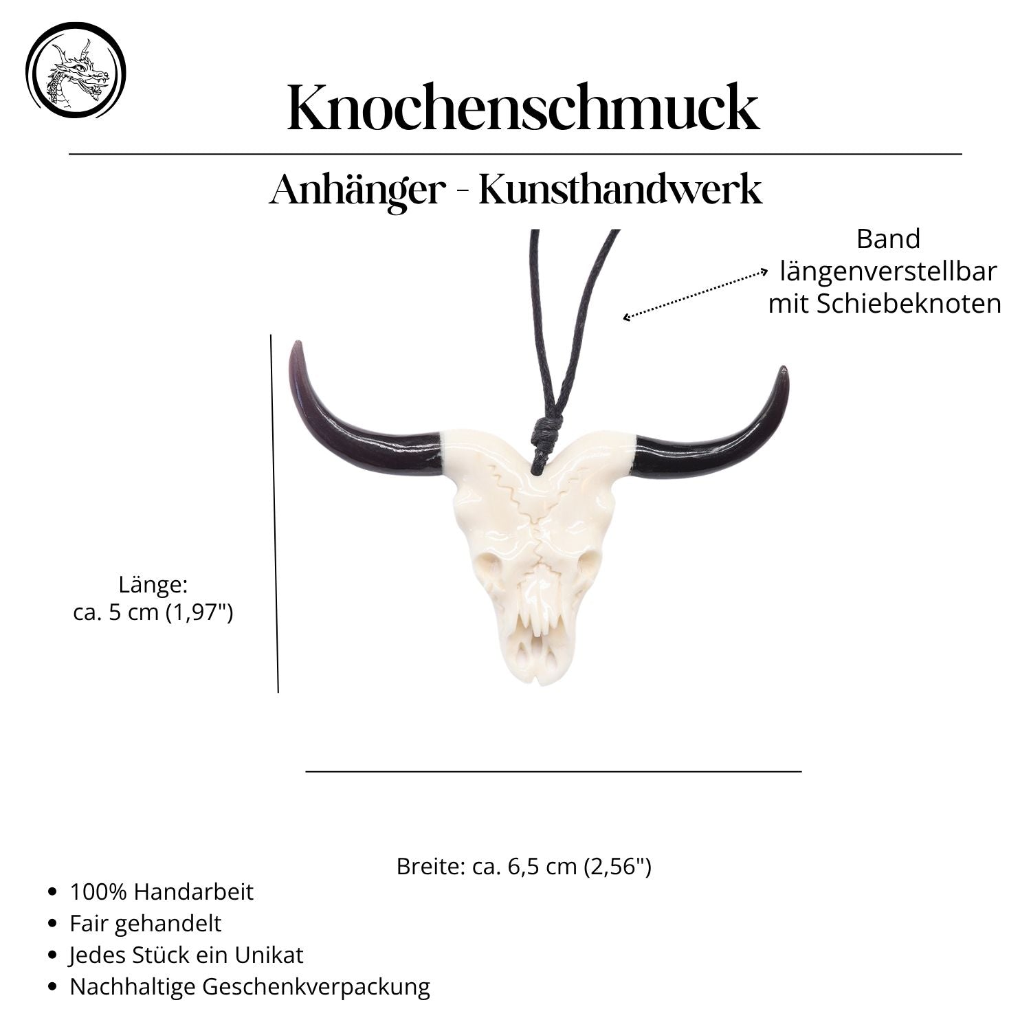 Longhorn Buffalo Skull Jewelry Horn Bone Pendant