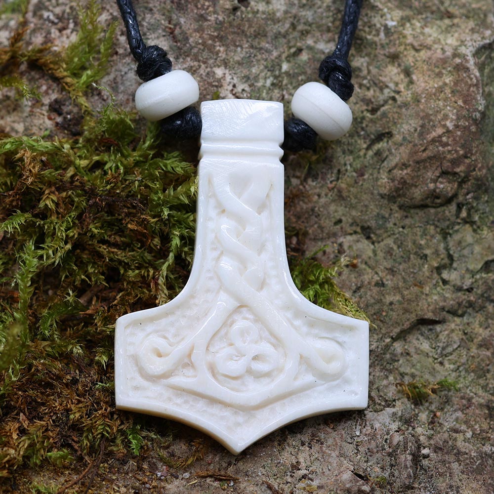 Thorshammer Kette fair gehandelt Kunst Handwerk Schmuck geschnitzt 