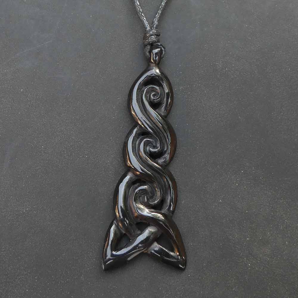 Kelten Schmuck 7cm lang Handarbeit Trinity Swirl groß