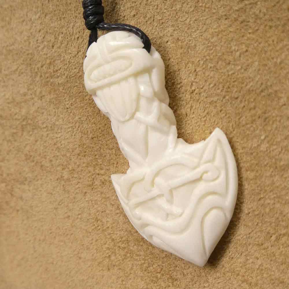 Thorshammer Schmuck aus Knochen