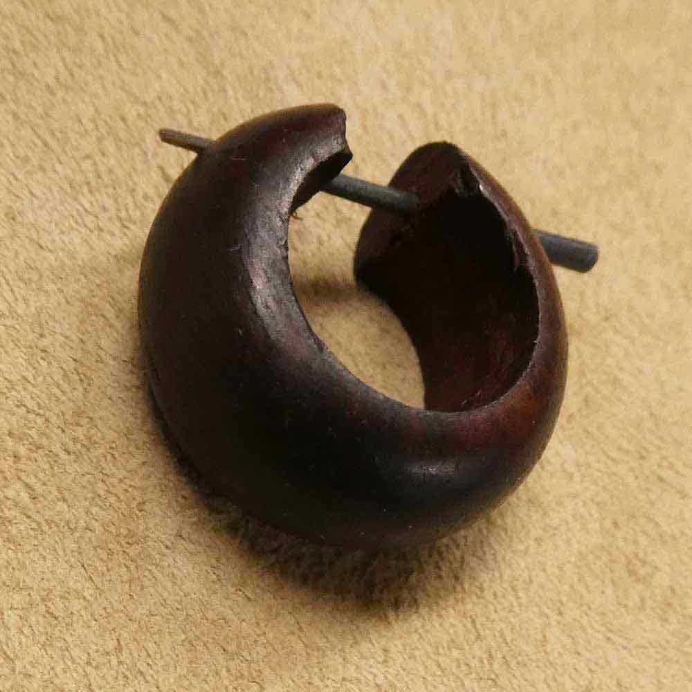 Holz Ohrring Creole breit Ohrschmuck
