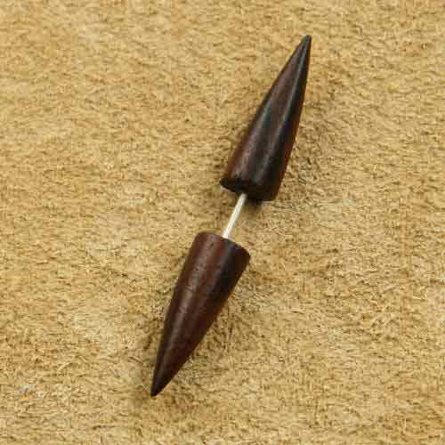 Fakepiercing Holz Kegel