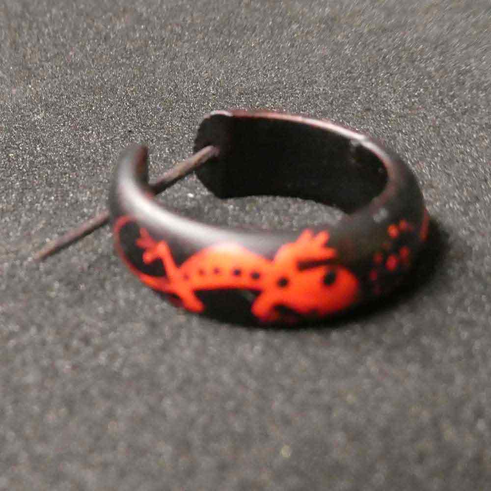 Creole Gecko Holz bunt bemalt Ohrschmuck Ohrring