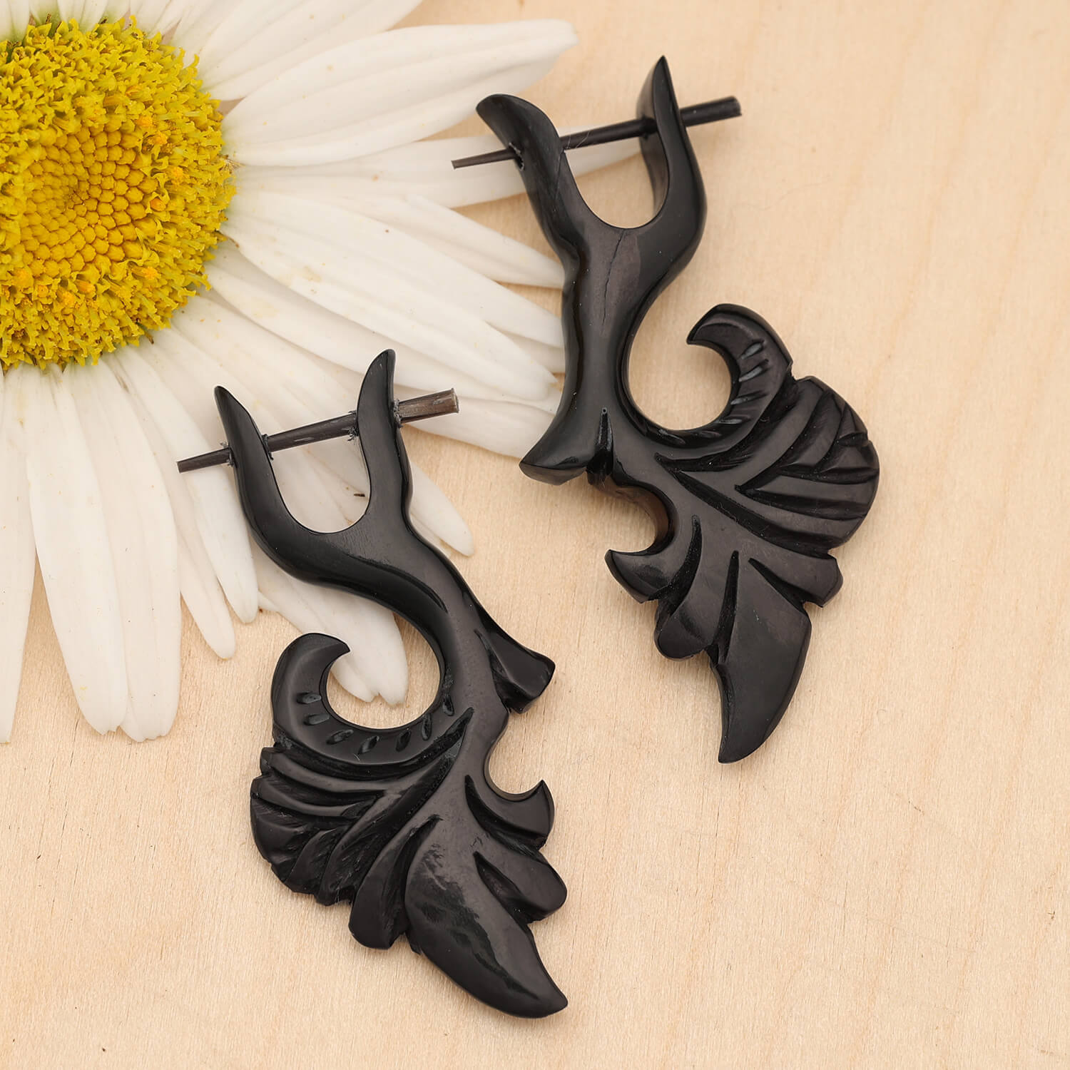 Fantasy Horn Earrings, Handcrafted