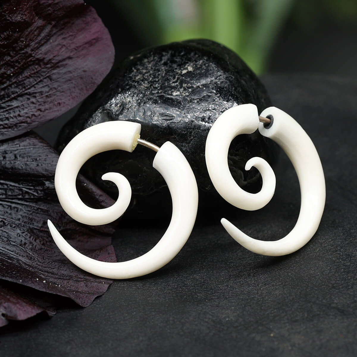 Ohrringe Fake Piercing Knochen Ohrschmuck Handarbeit