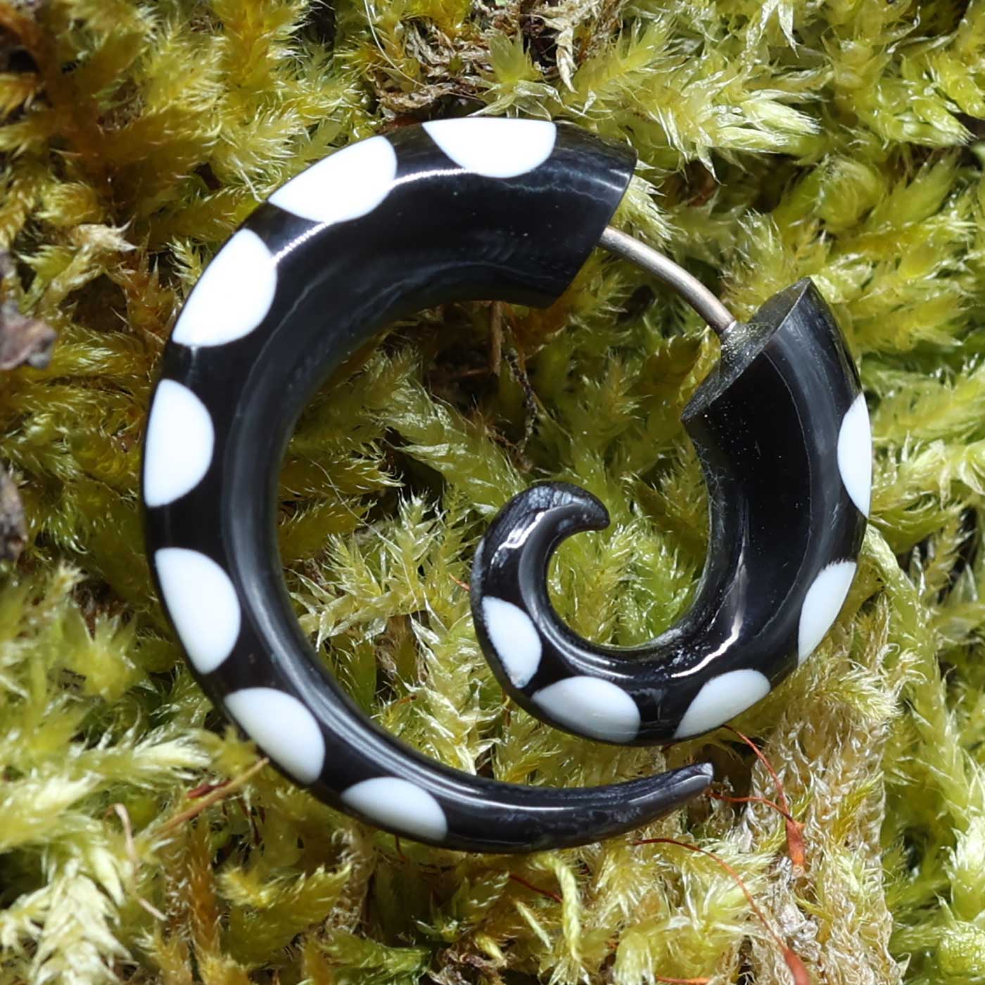 Fakepiercing Horn Silber verschluss handarbeit