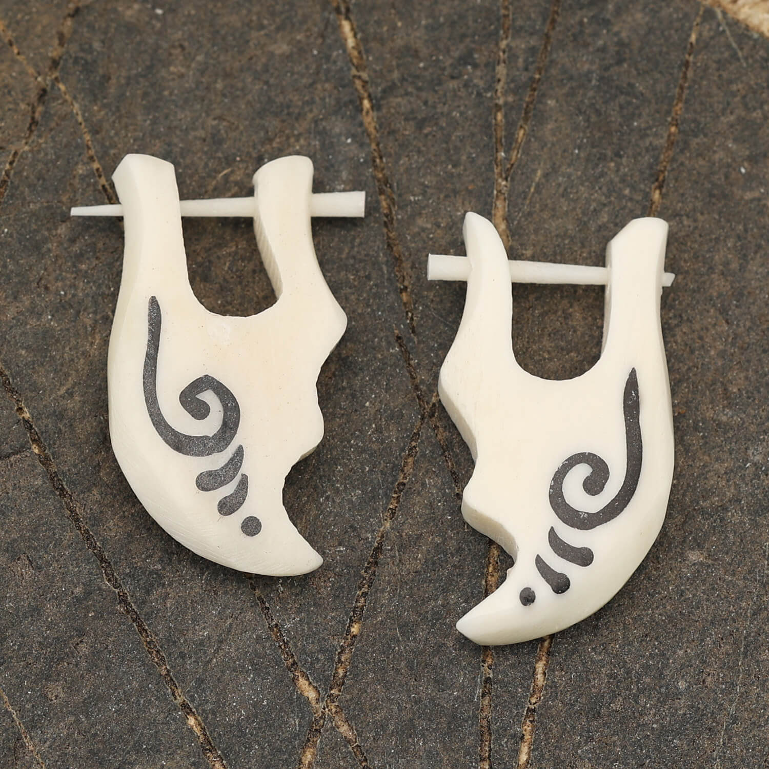 Bone-decorated earring