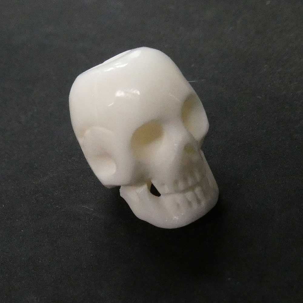 Totenkopf Bartschmuck Knochen Haarperle Handarbeit fair gehandelt