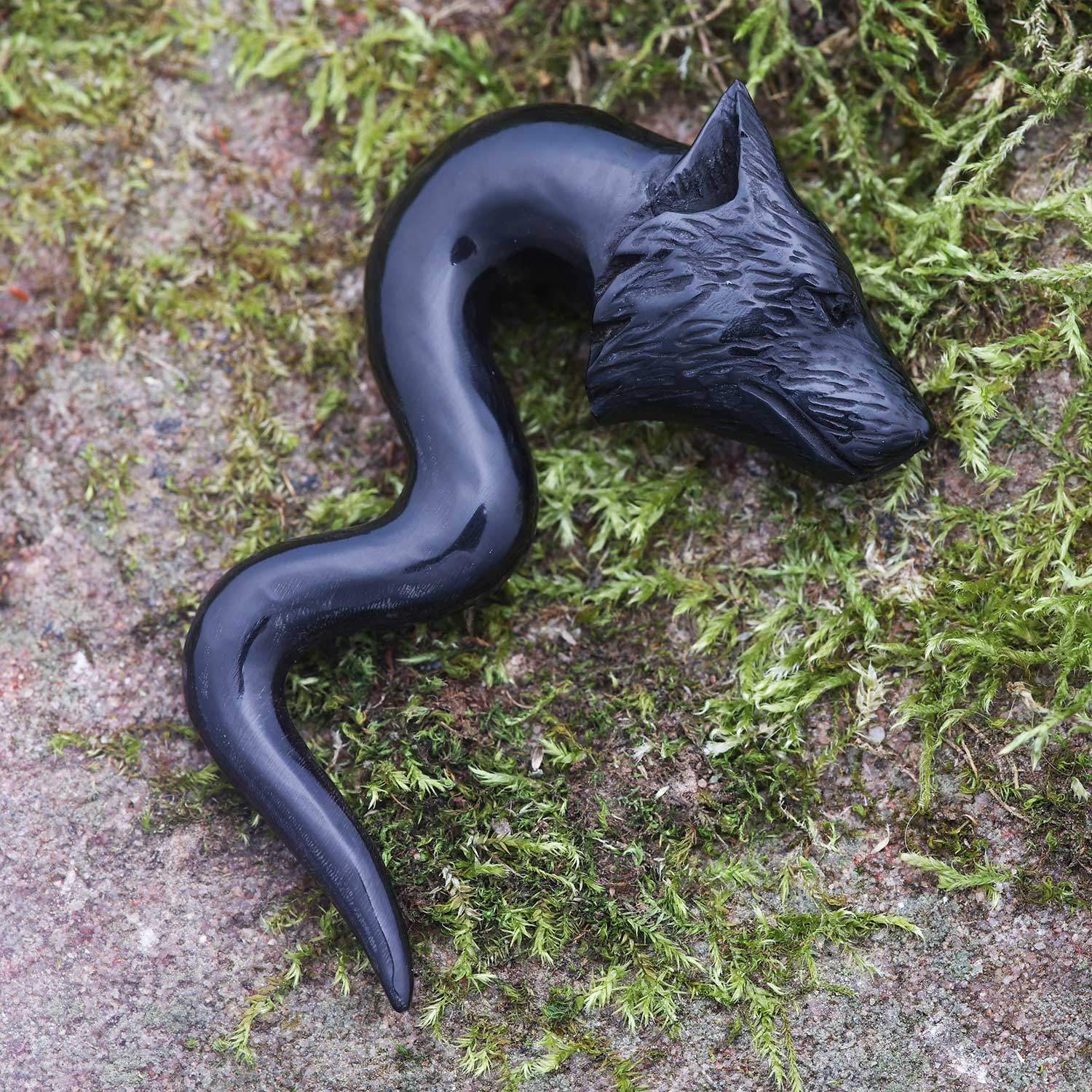 Wolf Horn Ohrpiercing ausgefallenes Design viele Größen