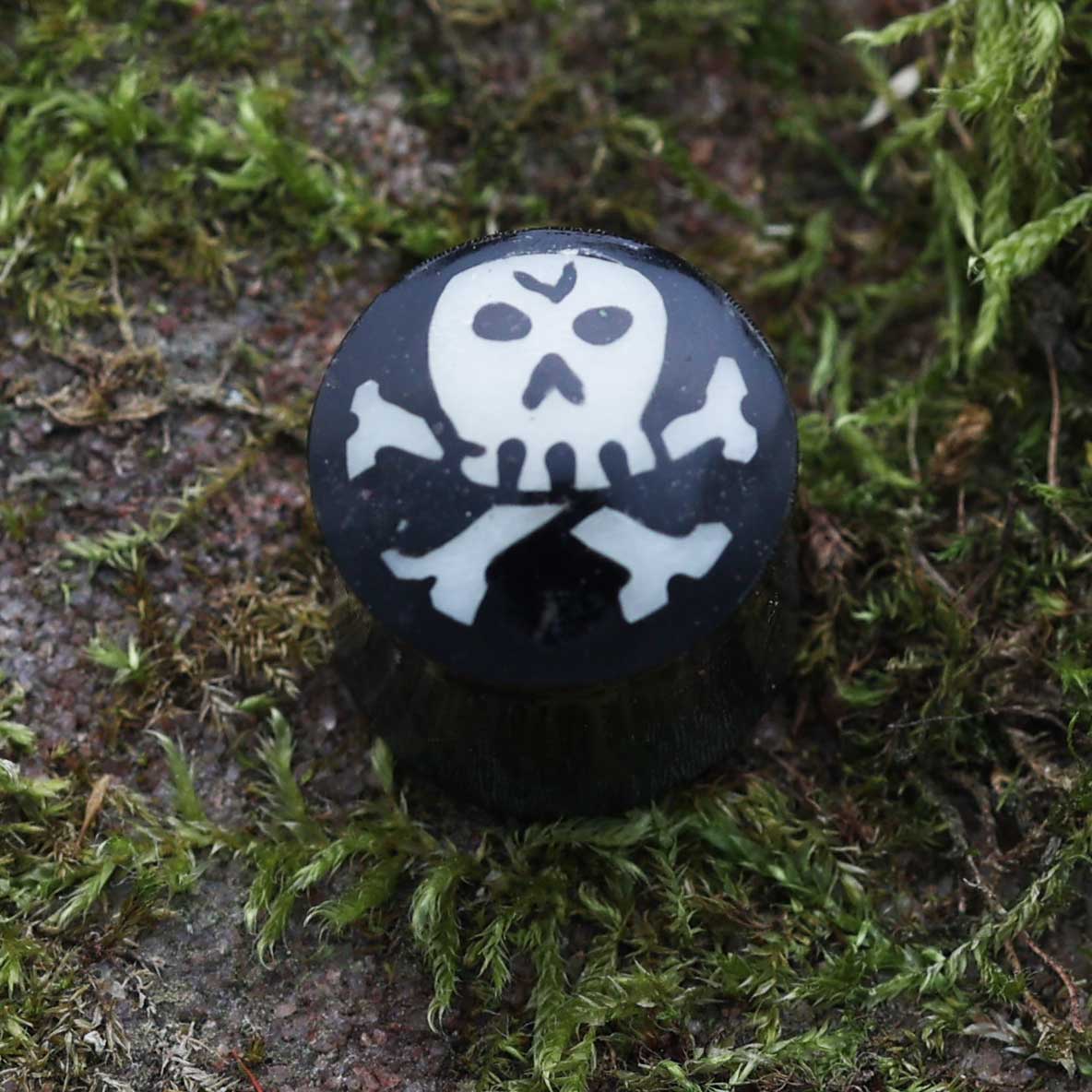 Totenkopf Horn Tunnel Ohrschmuck gedehnte Ohrlöcher