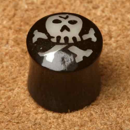 Horn Plug Totenkopf 12mm Flesh Tunnel Piercing