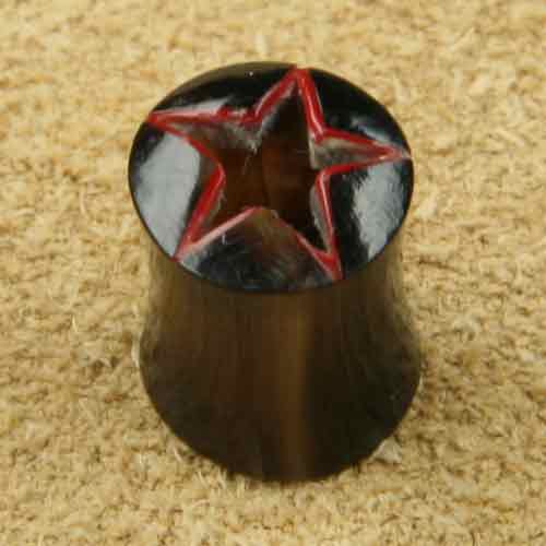 Ohrplug Ohrpiercing Stern rot offen