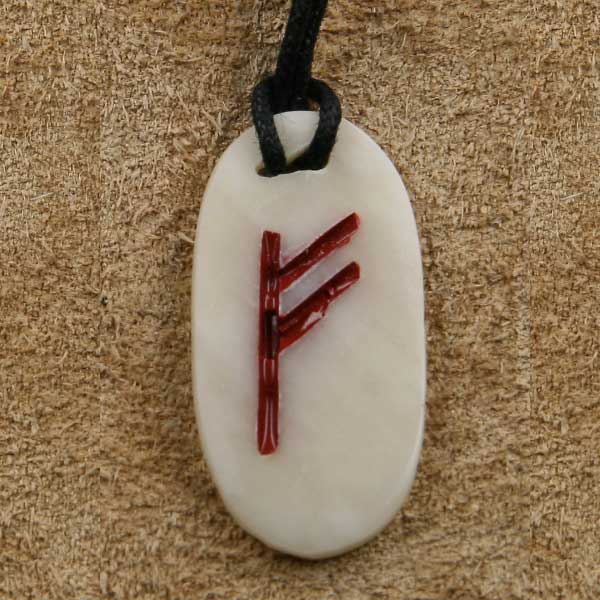 Knochen Rune 1 fehu - f Schmuck Anhänger