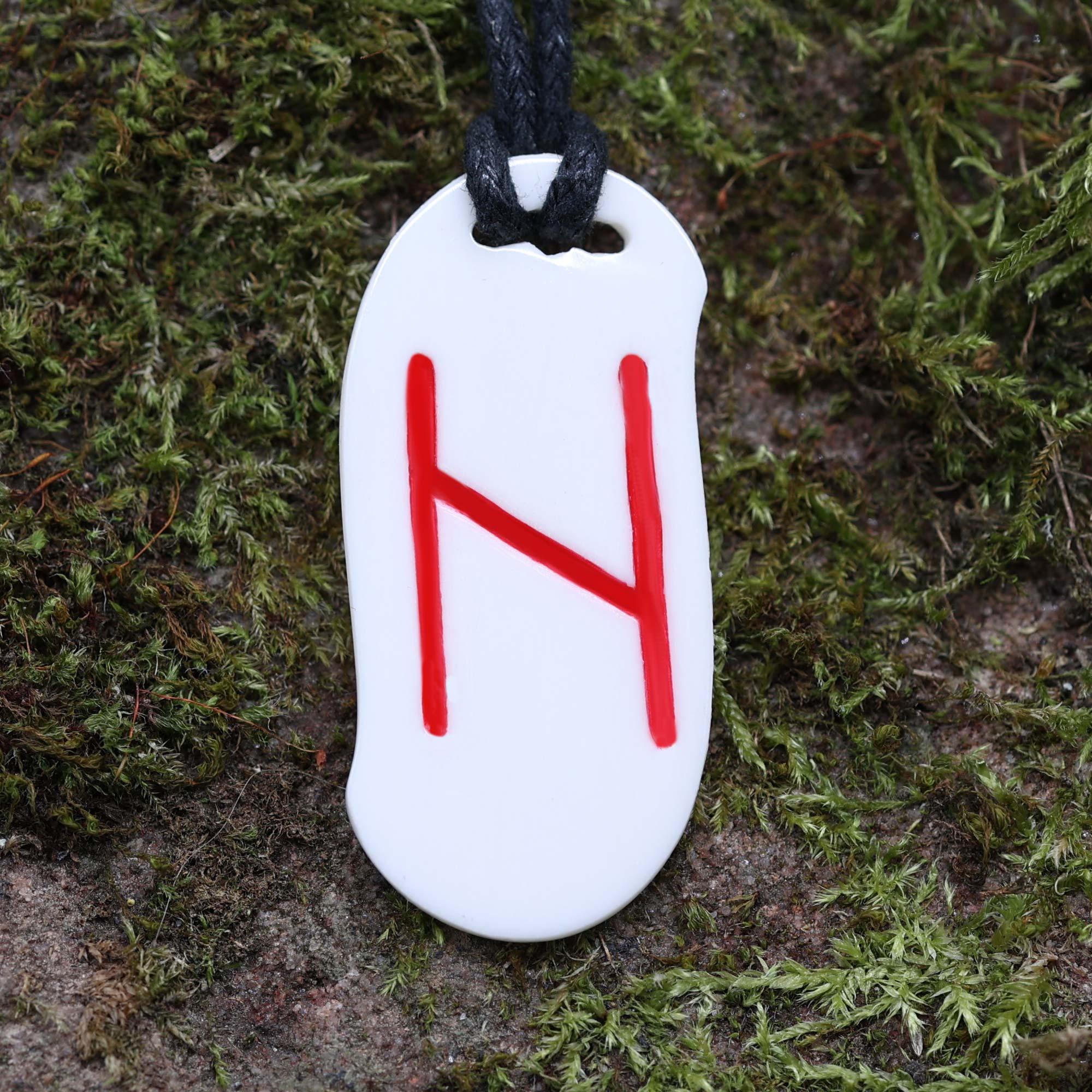 Hagalaz Rune Handarbeit Kette Schutzamulett  magische Zeichen