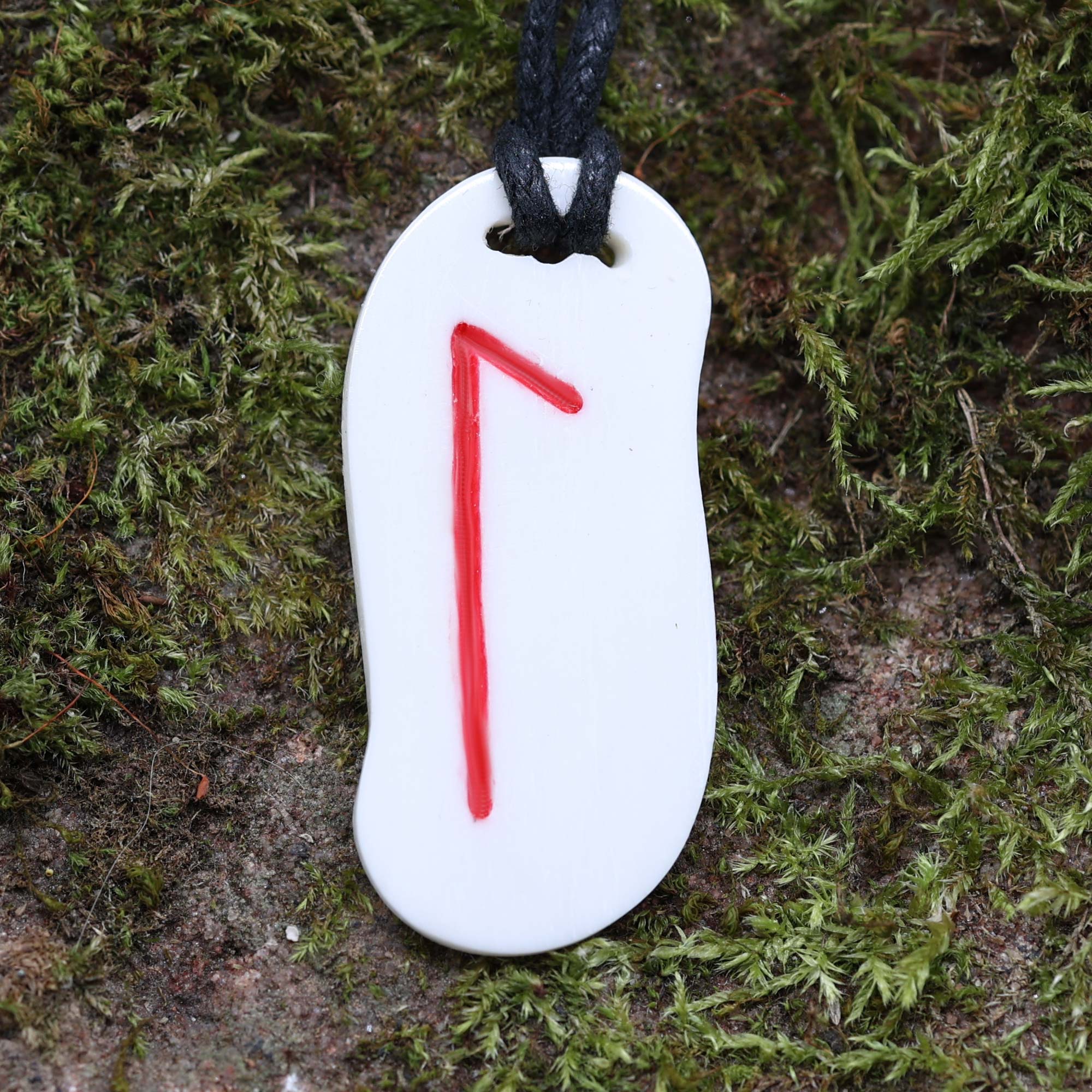 Rune Knochen geschnitzt Kette Schutz Amulett Laguz