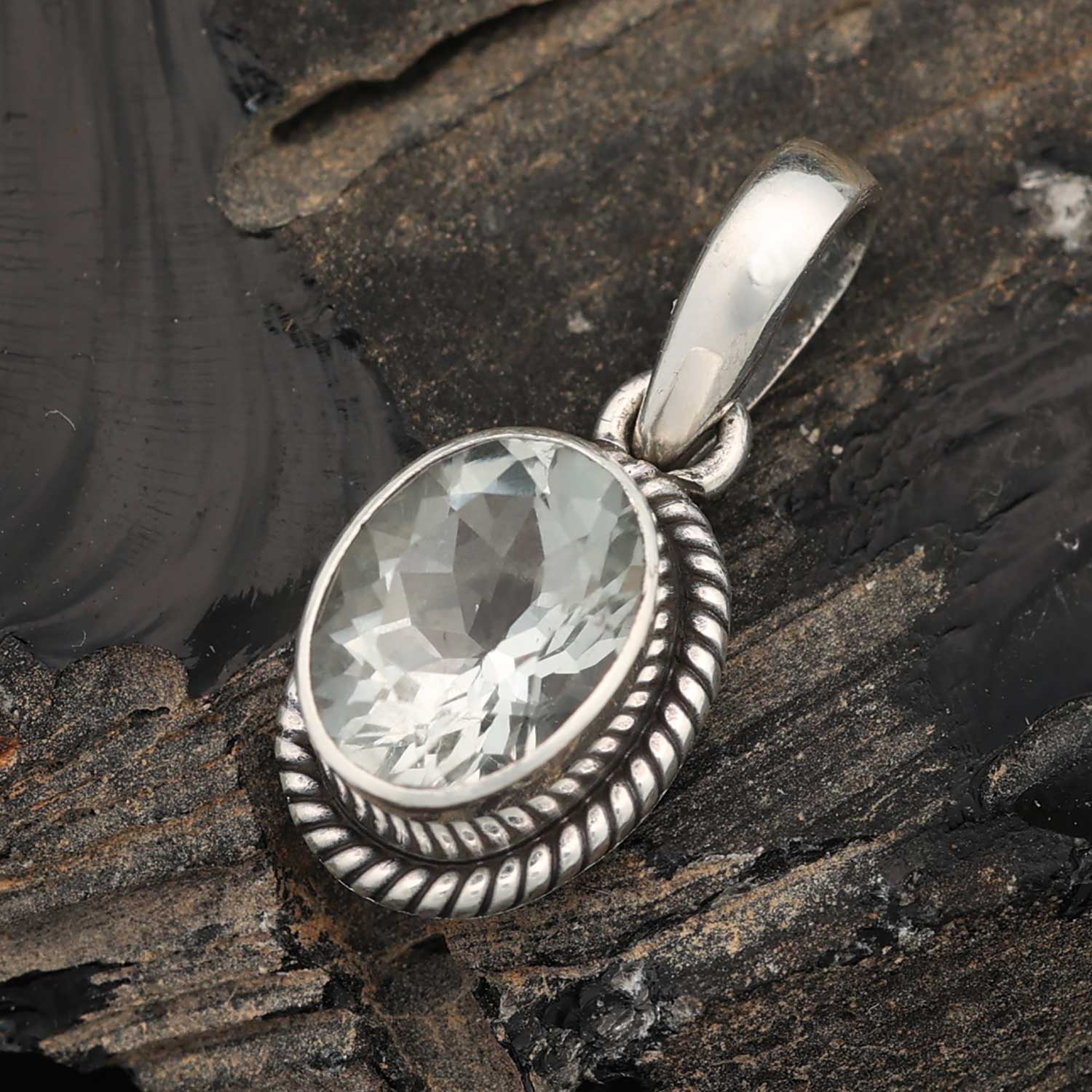 Grüner Amethyst Silber Anhänger 925 Silber Edelstein Schmuck