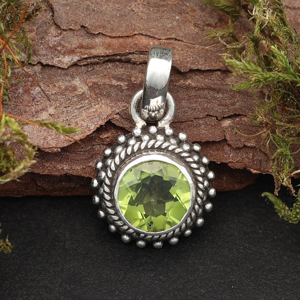 Peridot Silber Anhänger Edelstein 925 Silber
