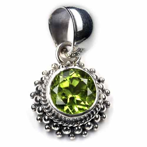 Peridot Steinschmuck Anhänger 925 Silber