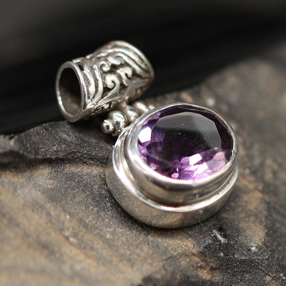 Amethyst Anhänger Design Edelstein Silber Steinschmuck oval