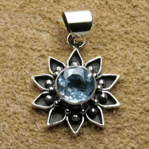 Sonne Topas 925 Silber Steinschmuck Sonne