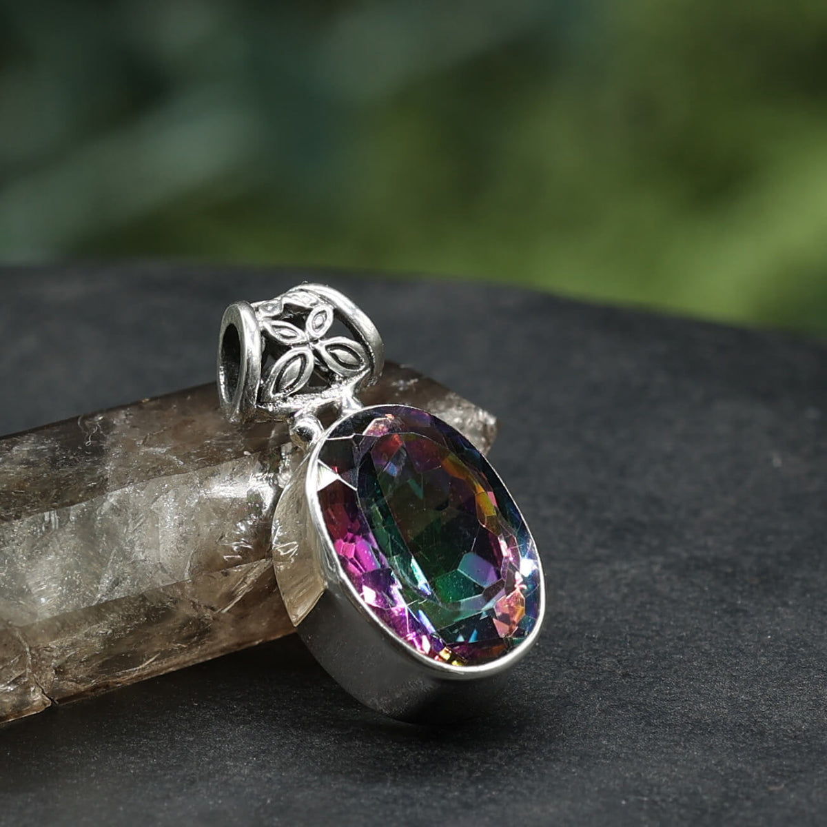 Mystik Quartz Silberschmuck Edelstein Anhänger Außergewöhnlich elegant