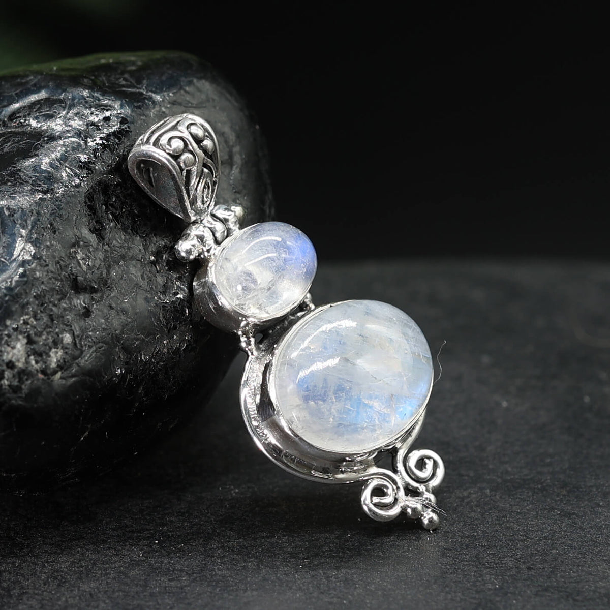 Edler Silberschmuck Edelstein Anhänger Mondsteine