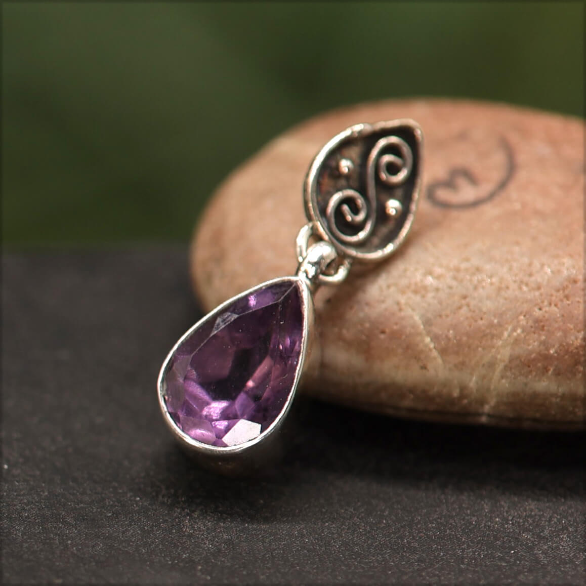 Amethyst Steinschmuck Anhänger 925 Silber