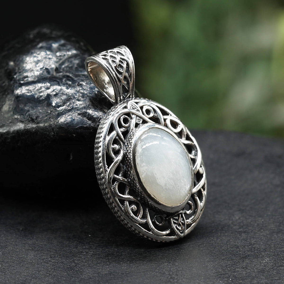 Mondstein Keltischer Silberschmuck Edelstein Anhänger schwer