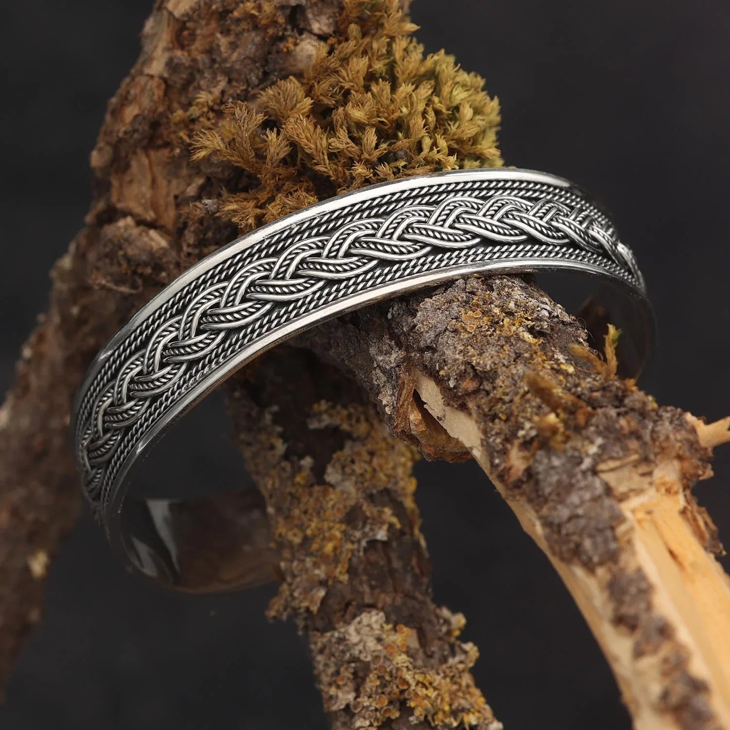 Wide Viking bangle arm jewelry, solid silver, order online