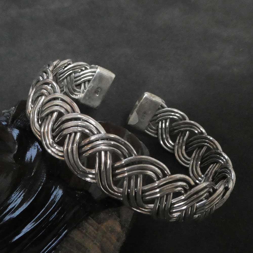 Wikinger Armschmuck edel geflochtener Armreif aus Sterlingsilber