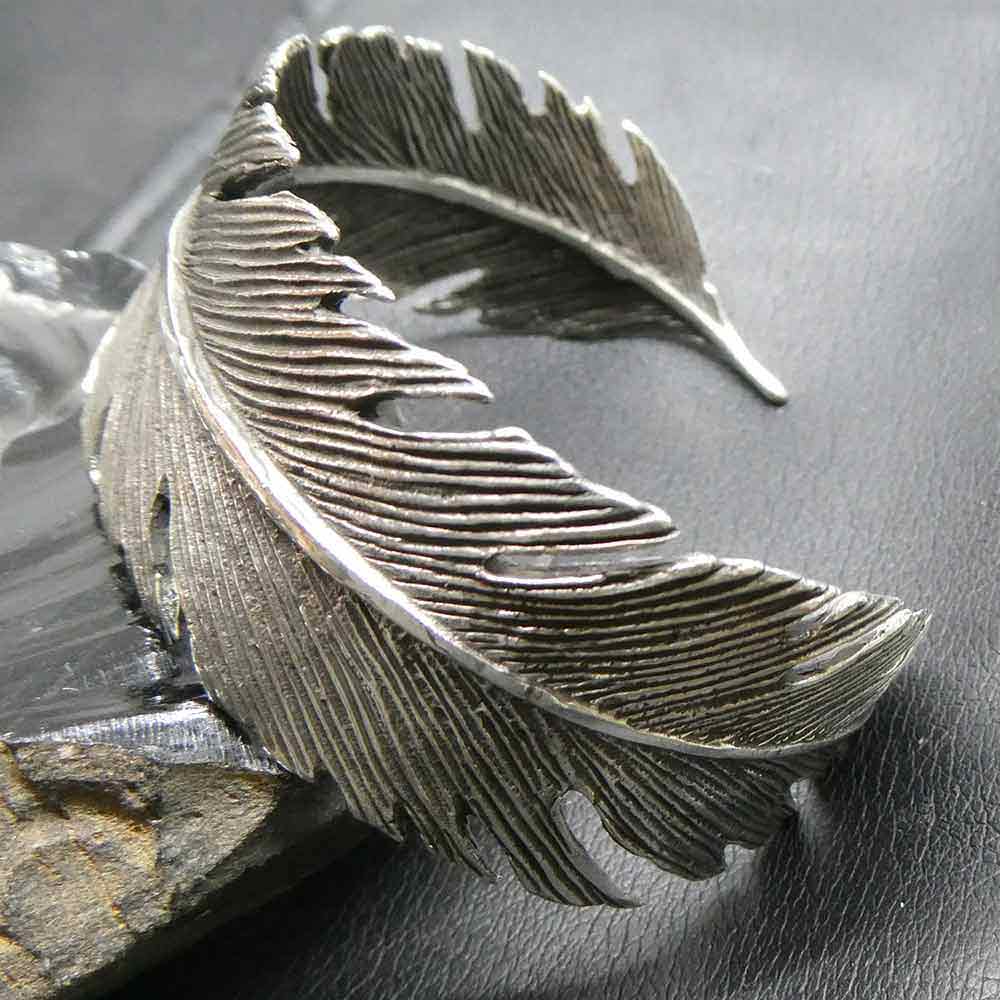 Feder Armschmuck Armreif edel Silber