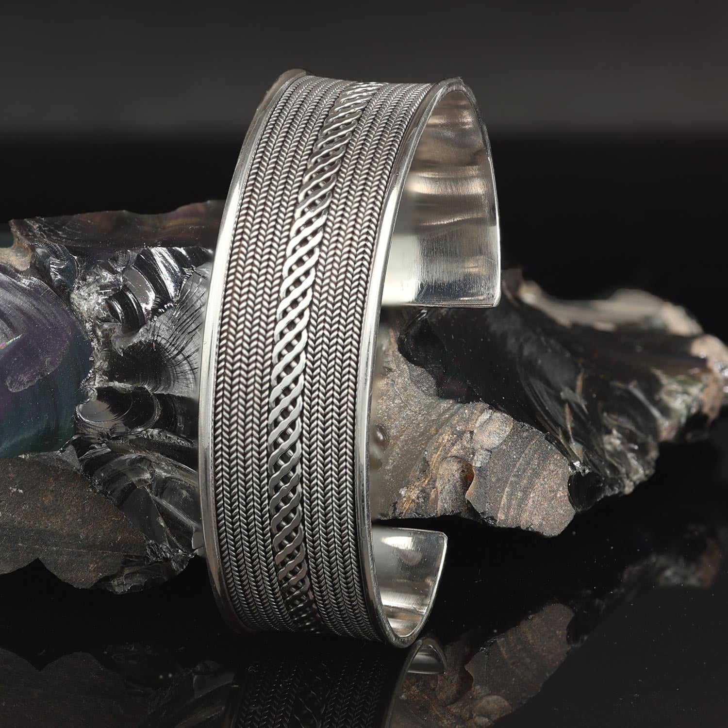 Herren Armreif Silber Armschmuck breit