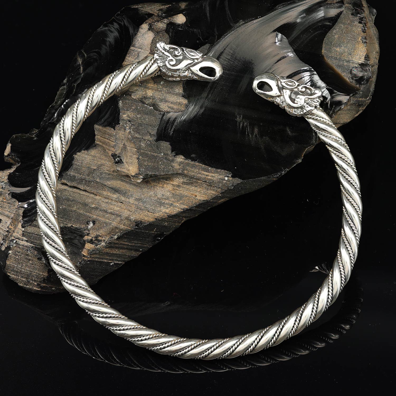 Odins Raben Armreif Silber 925/000 Wikinger Armschmuck Männer