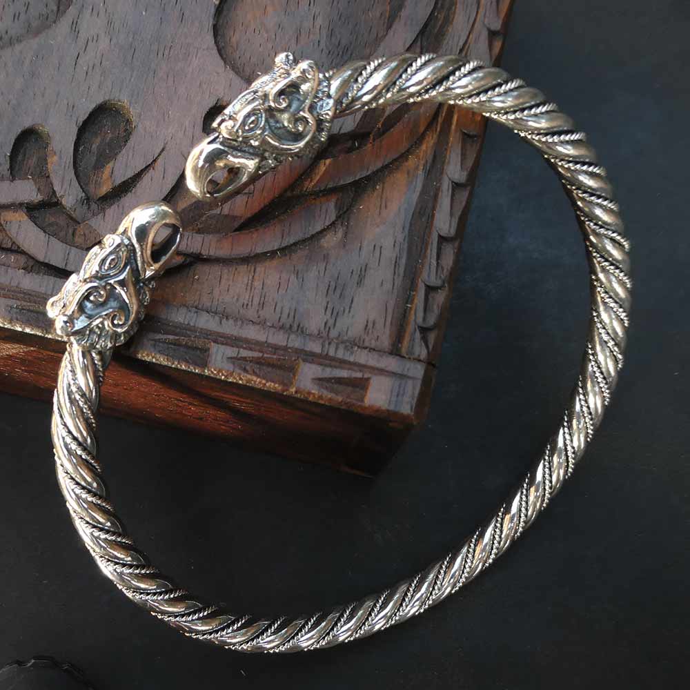 Wikinger Armreif Odins Raben Silber Armschmuck große handgelenke