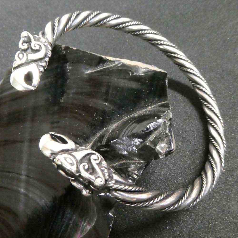 Wikinger Armreif Odins Raben Silber