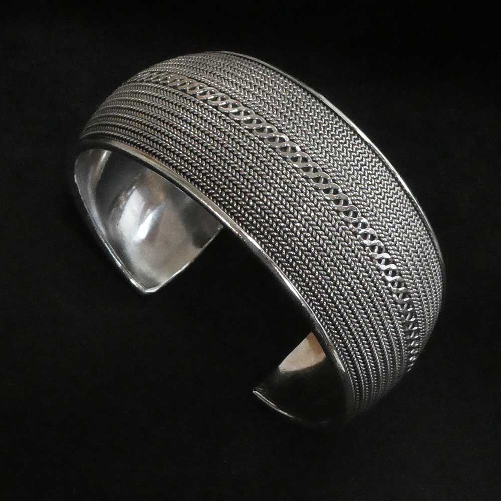 Herren 925 Silber Armschmuck edel verziert Armreif aus massivem Silber
