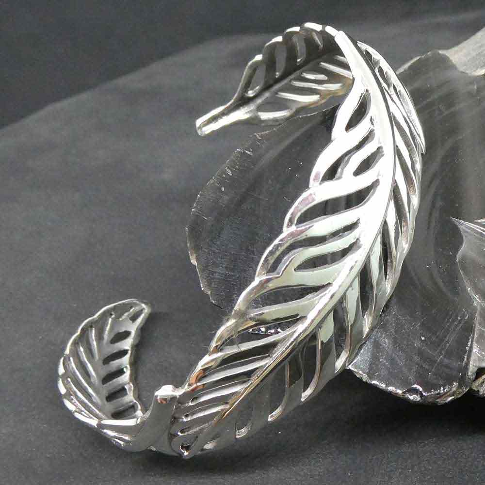 Armschmuck Feder fein Armreif Silber