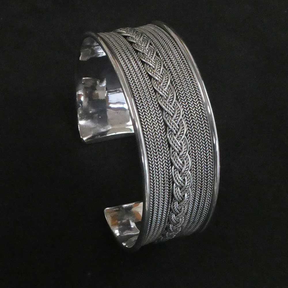 Großes Armreif für starke Männer Gelenke 925er Silber armschmuck Wikinger