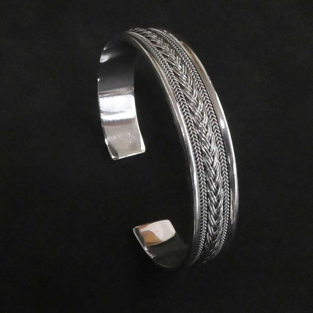 Elegante Armspange 925 Silber breit Wikinger Armschmuck
