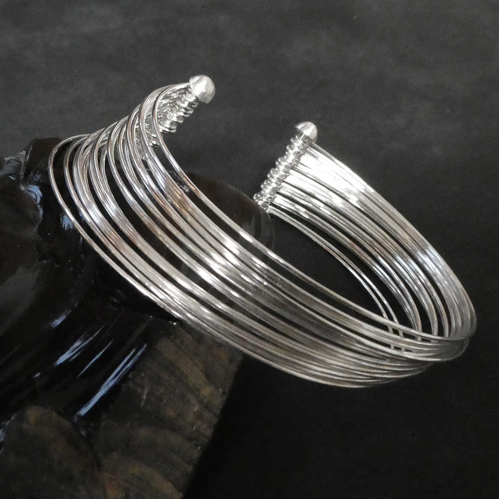 Edle Armspange 925 Silber Drählte fest verbunden ausgefallener damen Armschmuck