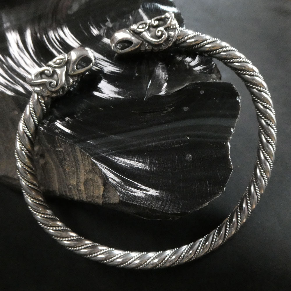 Wikinger Armreif Odins Raben Silber Herren Silberschmuck Armschmuck