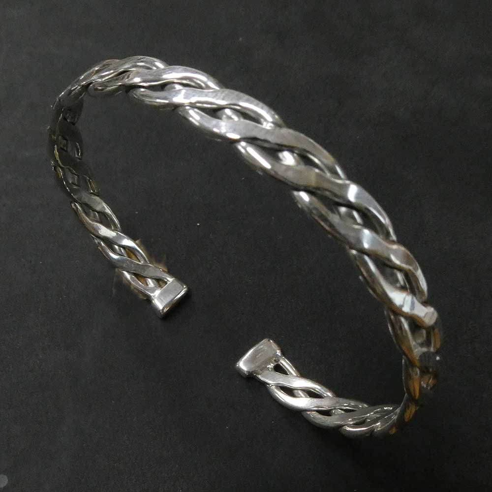 Silber Armreif schlicht edel Knotenmuster keltischer Armreif 925 Silber hochwertig