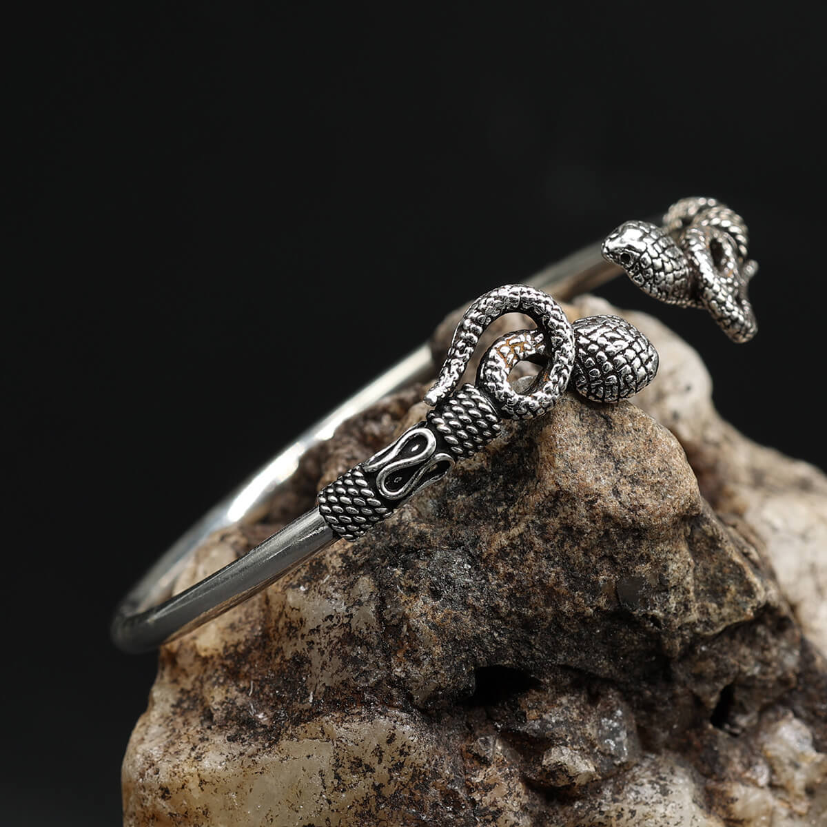 Snake Bangle 925 Silver Arm Jewelry Cobra