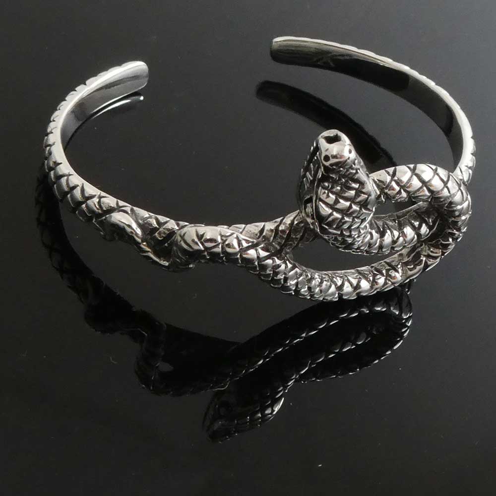 Edler Damen Armschmuck Exklusiv Silberschmuck Schlange Armreif