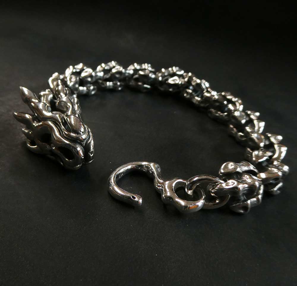 Drachen Armschmuck massuiv 925er Silber auffällig exklusiver Biker Schmuck