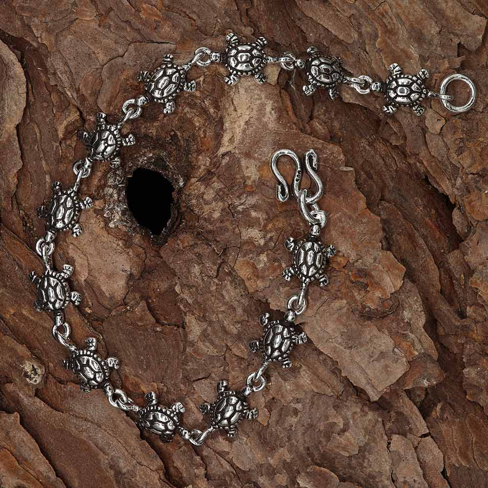 Feines Schildkröten Armband für Damen und Kinder aus Sterlingsilber