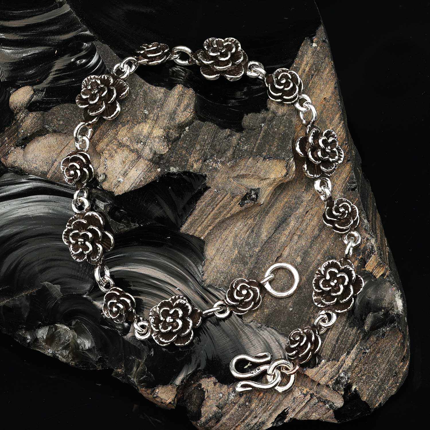 Rosen Armband  Sterlingsilber Länge: 19cm 925 Silber