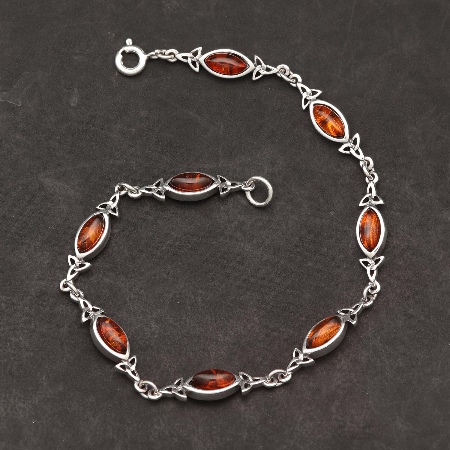 Amber Armband Sterlingsilber im keltischen Stil aus Silber
